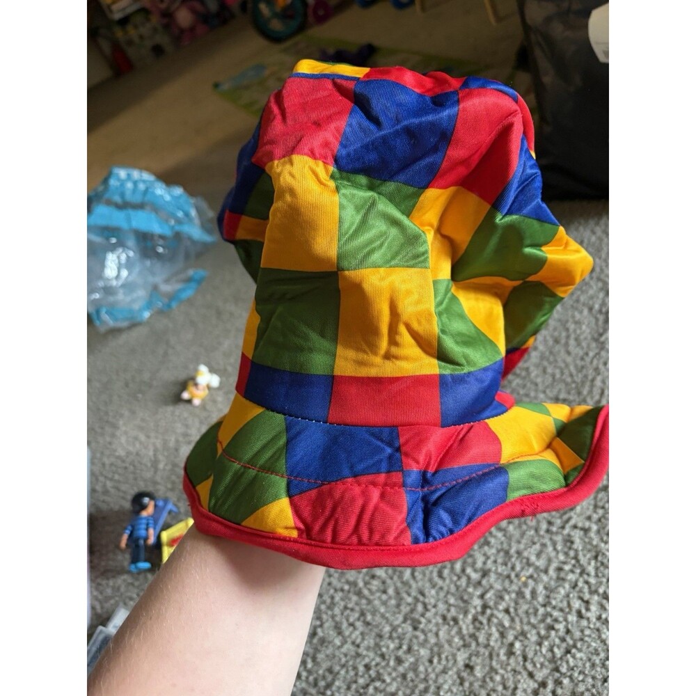 VTG Harlequin Top Hat Retro Clown Wacky Hat REVERSIBLE
